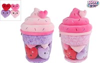 Van Manen pluche ijsje knuffel met hartjes - Fluffy Menu 36cm speelgoed