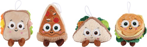 Van Manen pluche speelgoed Fluffy Menu food 13cm knuffel multi-2
