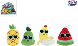 Van Manen pluche fruit knuffel met zonnebril 6cm speelgoed