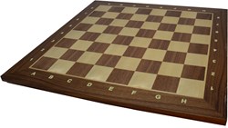 HOT Sports + Toys schaakbord noten ingelegd 55 mm - 55 cm houten bord