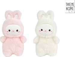 Take Me Home knuffel konijn pluche 19cm speelgoed wit