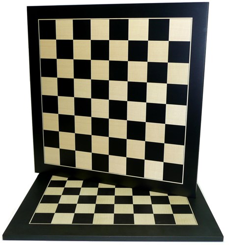 HOT Games Schaakbord Zwart/Ahorn Ingelakt 50 mm 50 cm.