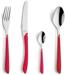 Amefa set de couverts Eclat 24 pièces framboise moderne inox table