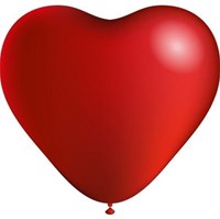 Folat ballonnen hart rood 8 stuks - hartvormige feestballonnen