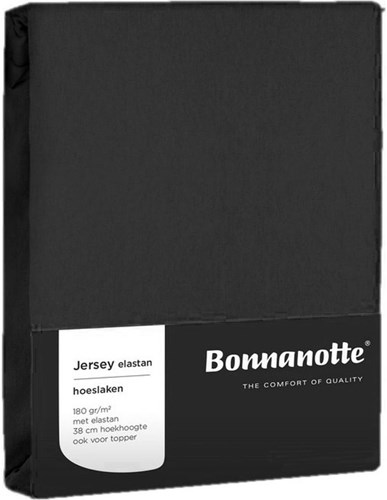 Hoeslaken jersey zwart 90x200cm