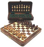HOT Games schaakspel magnetisch ingelegd hout 30x15cm klassiek