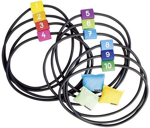 Beleduc jeu d’anneaux et de sacs à lancer - Jump & Throw pour enfants-2