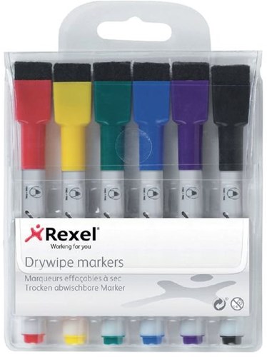 Quantore marqueurs pour tableau blanc - 6 couleurs effaçables à sec-3