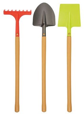 Ecoiffier tuingereedschap speelgoedset met houten steel 3-delig