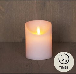LED Rustiek stompkaars wit 7,5x10cm