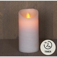 LED Rustiek stompkaars wit 7,5x15cm