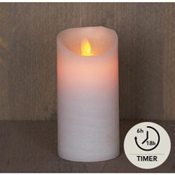 LED Rustiek stompkaars wit 7,5x15cm