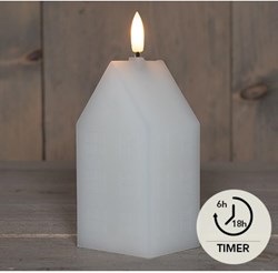 Anna's Collection bougie LED maison en cire blanche lumière d'ambiance 5x6x15cm