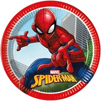 Globos Spider-Man papieren bordjes FSC 8 stuks verjaardag feest