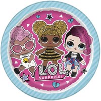Haza L.O.L. Surprise feestbordjes karton 23 cm - set van 8 stuks