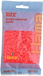 Hama strijkkralen - rood neon - 1000 stuks knutselplezier