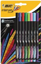 BIC fineliners set - Intensity viltstiften 8 kleuren voor tekenen