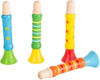 Small Foot jouet musical en bois trompette flûte bleue pour enfants