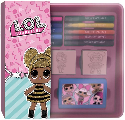 Multiprint L.O.L. Surprise coffret tampons et feutres en boîte de rangement coloriage