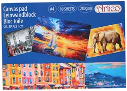 Canvas tekenblok A4 schilderpapier 280gsm 10 vellen wit hobby