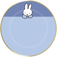 Haza assiettes de fête Miffy bleu avec bord doré - lot de 8 - anniversaire enfant