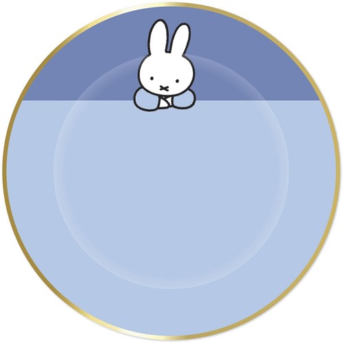 Haza assiettes de fête Miffy bleu avec bord doré - lot de 8 - anniversaire enfant