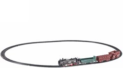 Locomotief speelgoed treinset met licht en wagons - 2-Play - 16-delig