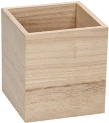 Playwood pot à crayons bois carré naturel pour enfants et adultes