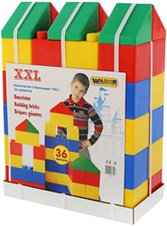 Bouwblokken XXL bouwstenen set 36-delig kleurrijk kunststof speelgoed