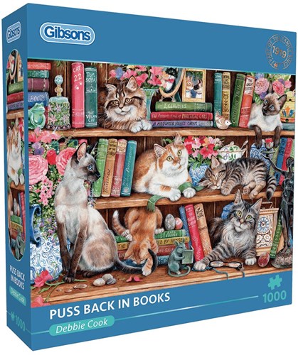 Gibsons puzzle chat Puss Back in Books 1000 pièces animaux-2