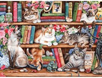 Gibsons puzzle chat Puss Back in Books 1000 pièces animaux