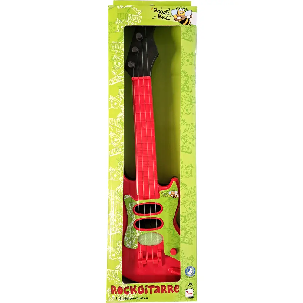 Vedes guitare jouet rock rouge 40 cm avec cordes en nylon pour enfants