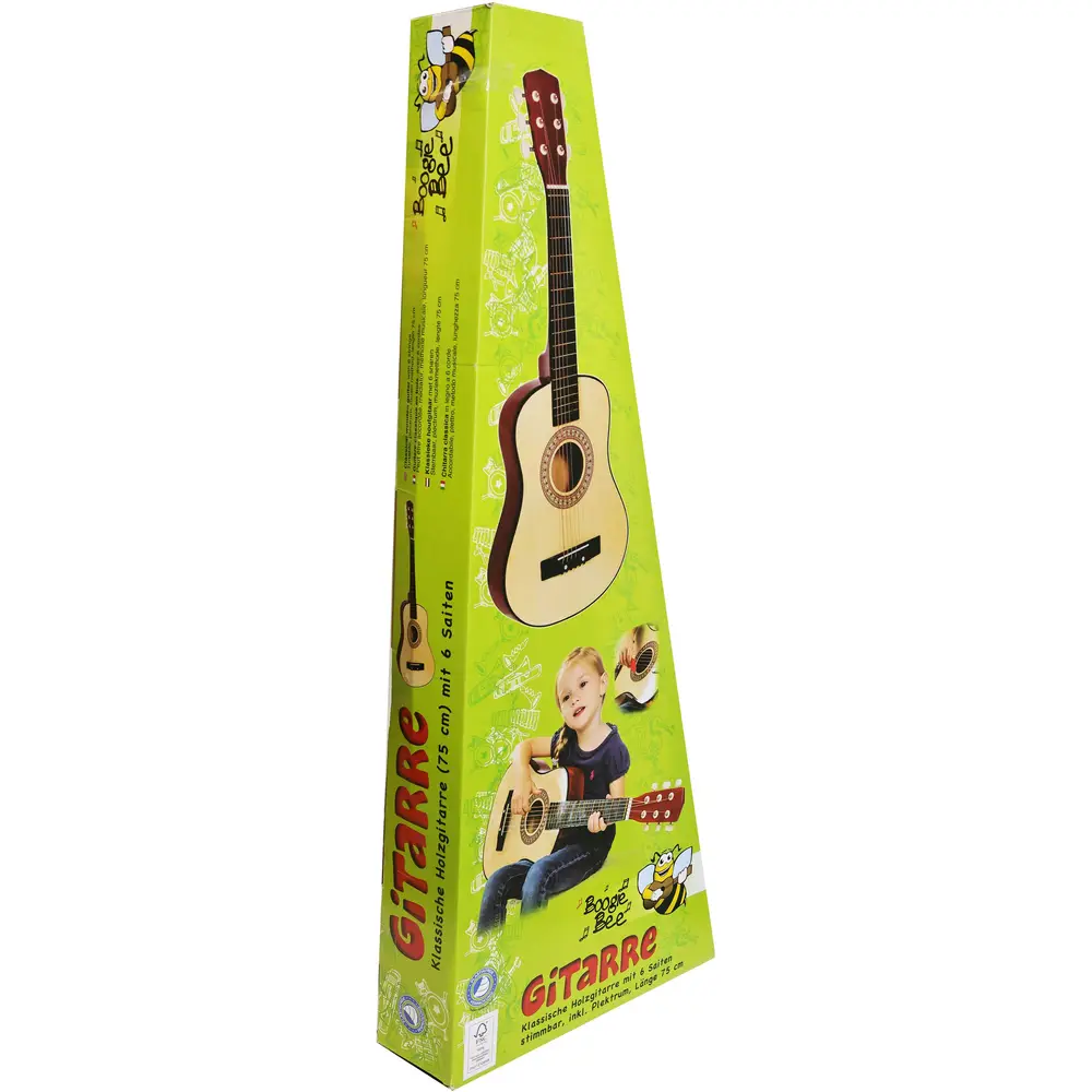 Vedes guitare en bois avec 6 cordes, 75cm guitare enfant musique