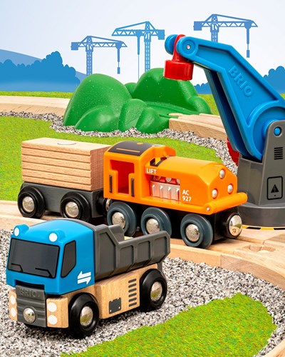 Brio trein Starter Lift & Load set - houten speelgoed treinset-3