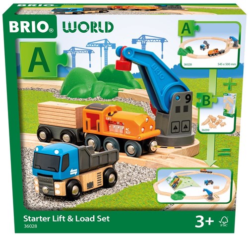 Brio trein Starter Lift & Load set - houten speelgoed treinset-2