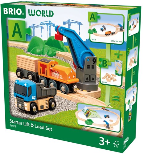 Brio trein Starter Lift & Load set - houten speelgoed treinset