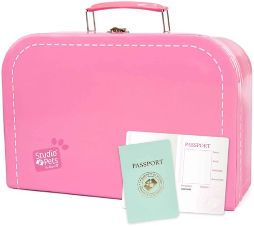 Studio Pets speelgoedkoffer roze large - kartonnen reiskoffer voor kinderen