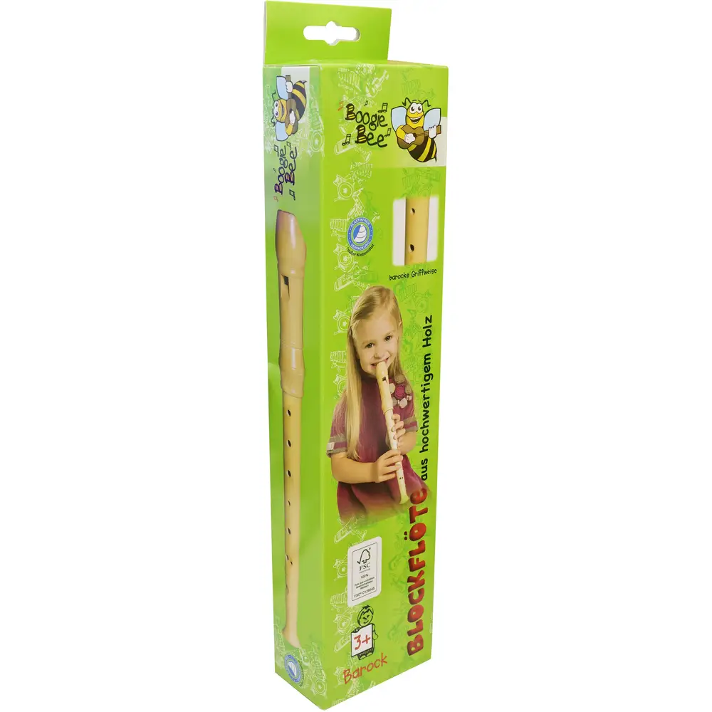Vedes flûte à bec bois style baroque 32cm instrument musical enfants