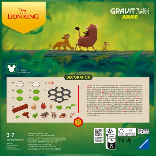 Ravensburger knikkerbaan GraviTrax Junior Lion King uitbreiding