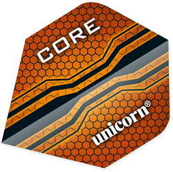 Unicorn dart flights Core .75 Plus oranje - set van 3 duurzame flights