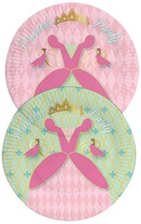 Haza Princess Party assiettes - vaisselle jetable anniversaire 8 pièces