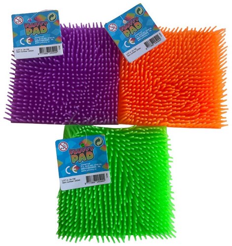 Johntoy fluffy mat jouet fidget pad multicolore 14x14cm