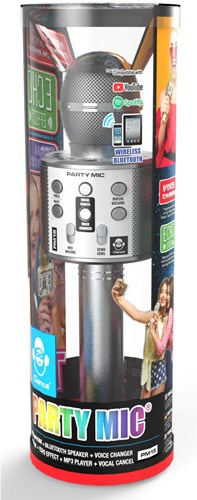 iDance micro bluetooth karaoké argent avec LED et haut-parleur