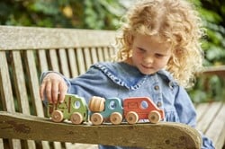 TickiT houten speelgoed voertuigen regenboog - educatief speelgoed