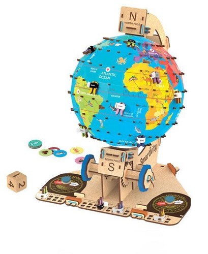 Smart Games Globe Trotters educatief constructiespeelgoed houten wereldbol-3