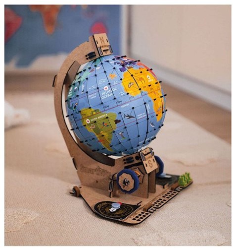 Smart Games Globe Trotters educatief constructiespeelgoed houten wereldbol-2
