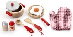 Viga Toys Keukenset rood 9-delig. 3+