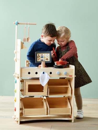 Haba speelset - 3 in 1 keuken, winkeltje en werkplaats houten speelgoed-2