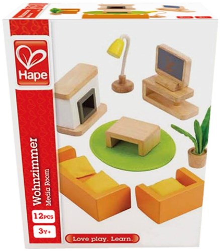 Hape salon maison de poupée ensemble meubles et accessoires bois-3