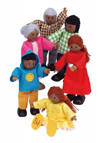 Hape Famille Maison de Poupée Afrique - set de poupées en bois-2